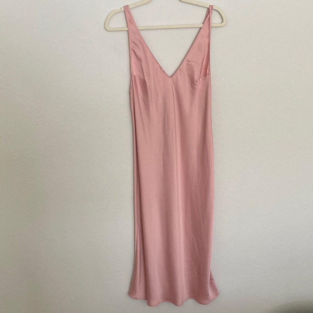 Victoria's Secret Blush Pink Bias Cut Satin Midi Dress Medium